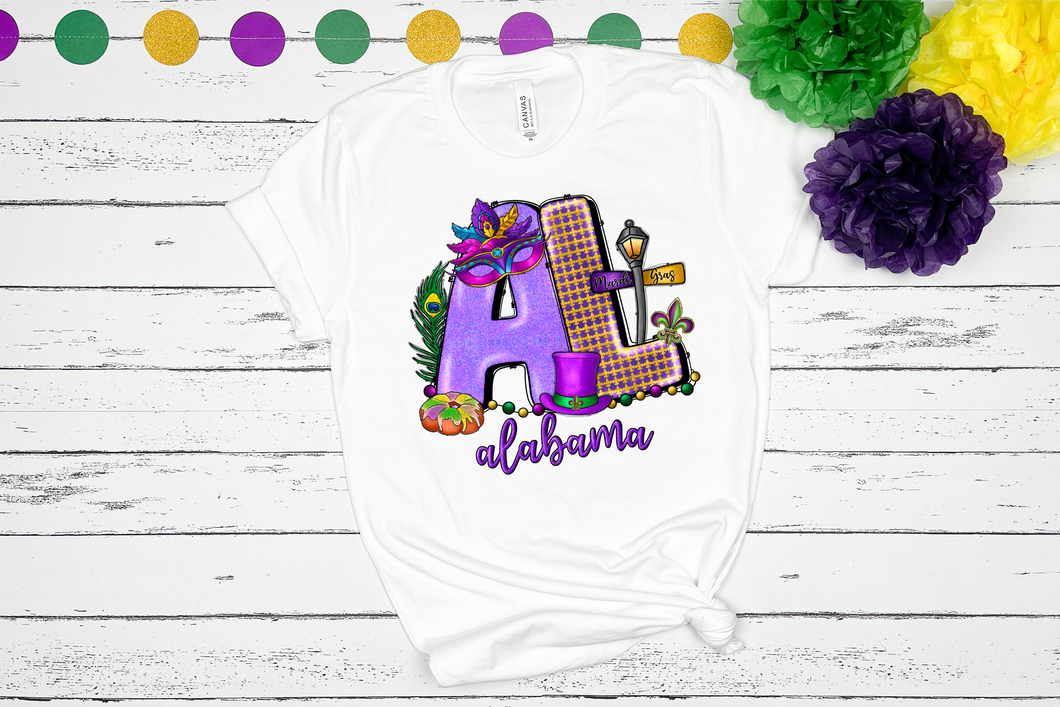 AL (Alabama) Mardi Gras Shirt